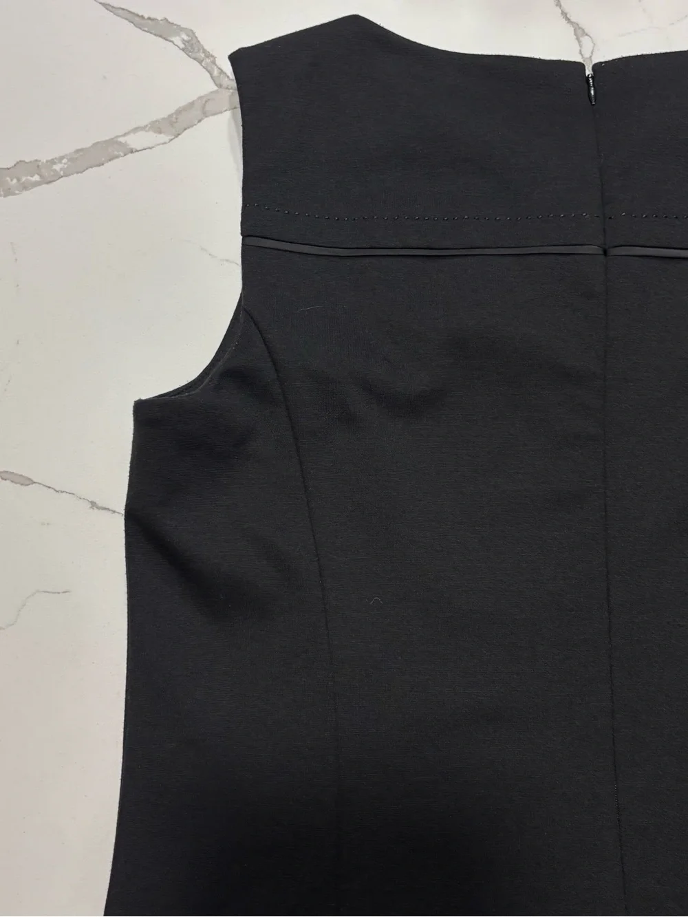 Coldwater Creek Sleeveless Black Midi Sheath Lined Rayon Tank Dress Medium 10/12